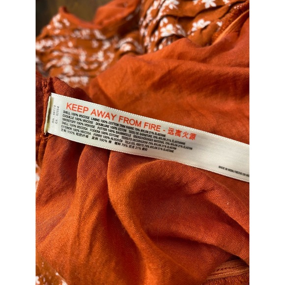 Free People Dessa one piece pin tuck‎ top in rust size S - Picture 6 of 9